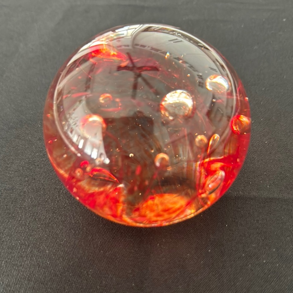 Vintage Marano Vibrant Red Glass Paperweight